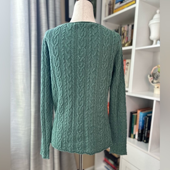 Ralph Lauren Green Cable Knit Sweater - Picture 2 of 6